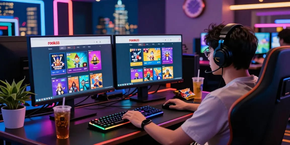 Engaging online gambling scene showcasing rokok88 link alternatif with vibrant gaming interfaces and an immersive atmosphere.