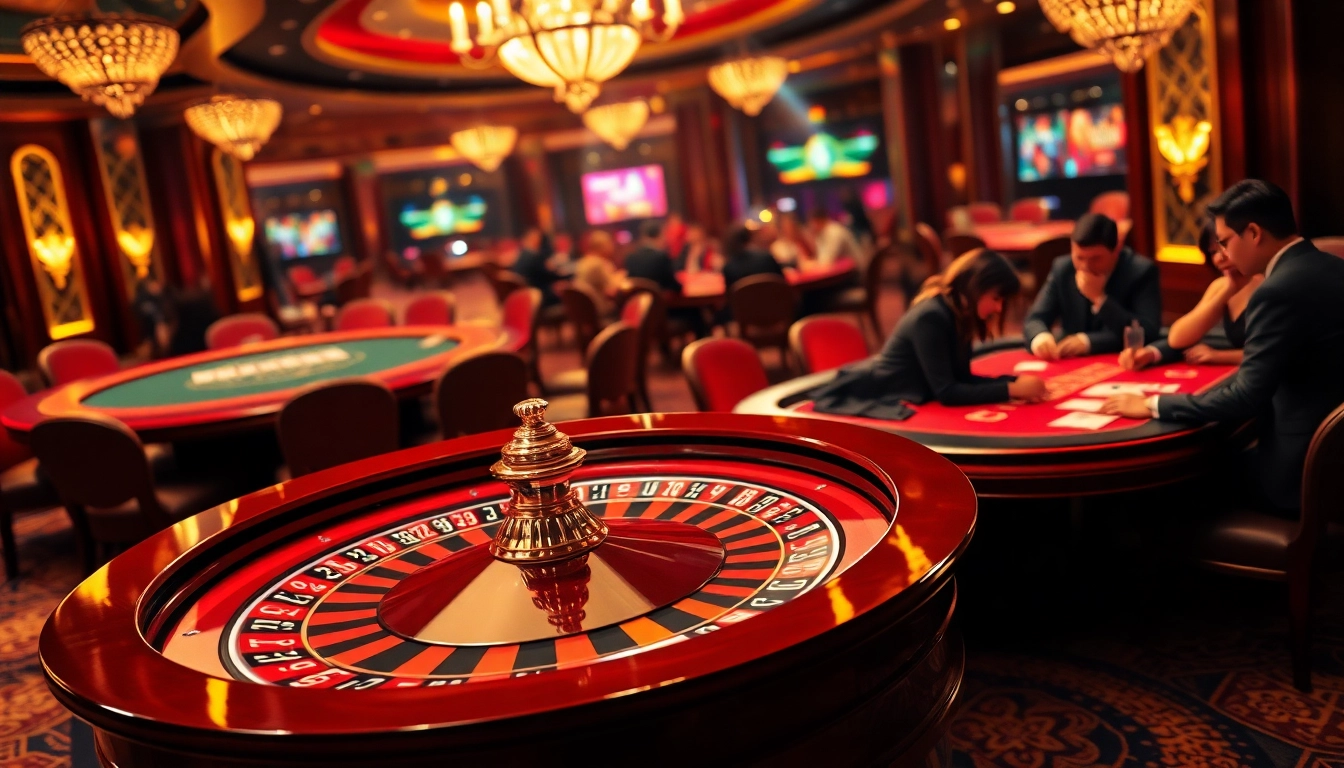 Experience thrilling gameplay at Nhà Cái Jun88 with exciting casino tables and vibrant betting atmosphere.