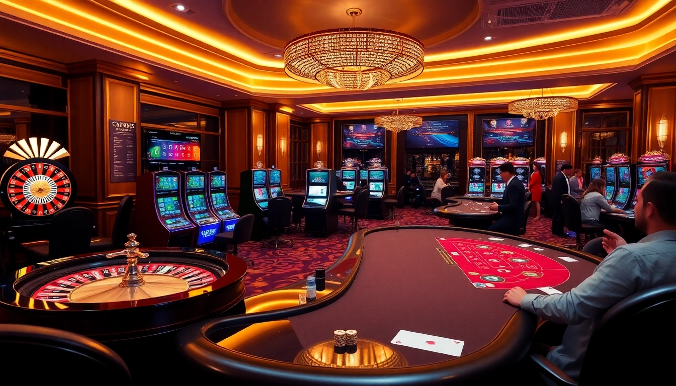 Experience the luxury of nhà cái galaxy6623 with an immersive online casino atmosphere featuring roulette and poker tables.