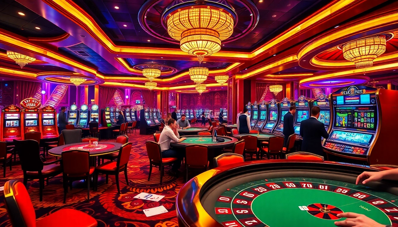 Players enjoy a luxurious casino experience at https://ggwin.bio/ with vibrant tables and exciting gaming.