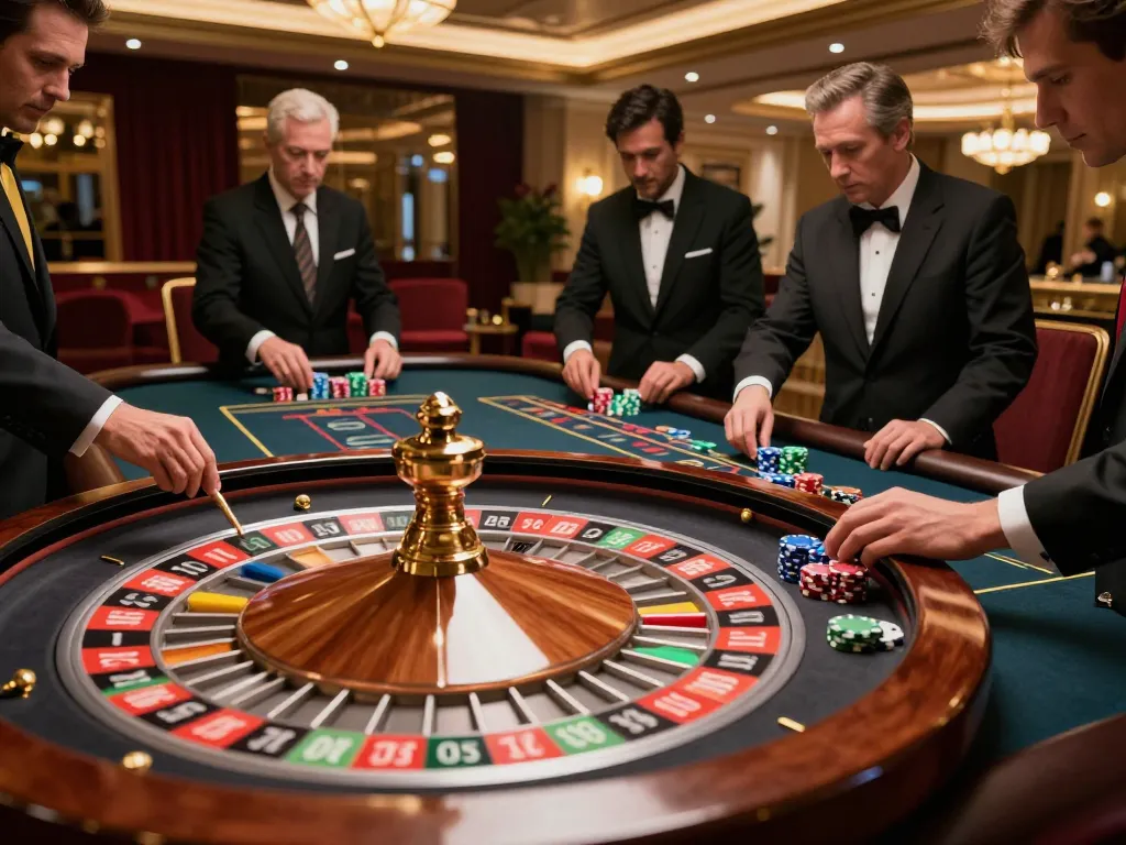 Experience the thrill of the roulette table at https://lc88pro.com with players engaged in betting.
