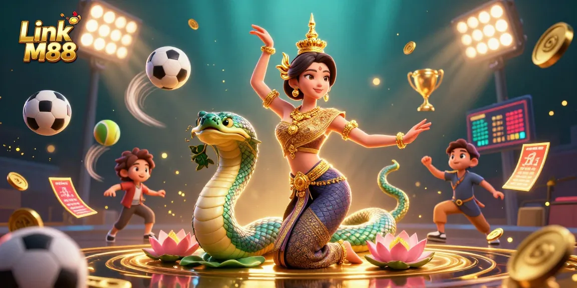 Experience the thrill of Link M88 with vibrant casino elements and captivating animation artistry.