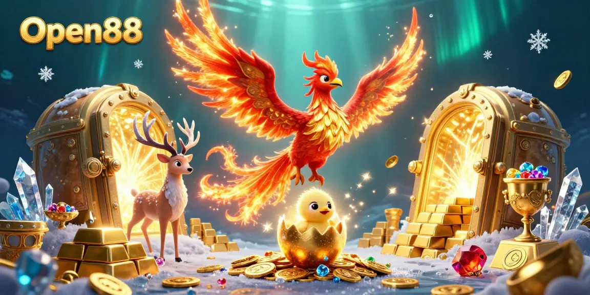 Experience the exciting world of Open88 with vibrant characters and stunning casino elements in action.