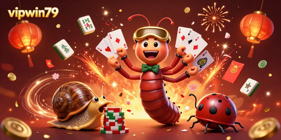 Join the excitement at vipwin79 with vibrant casino characters and festive elements!