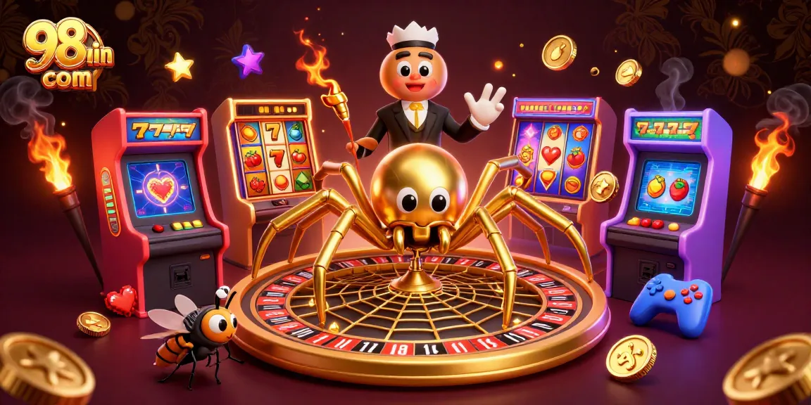Spin the roulette wheel and win big with 98win com in a vibrant 3D casino scene full of action.