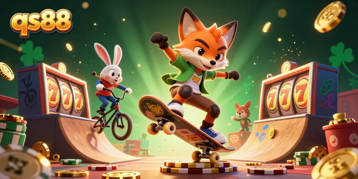 Experience the thrill of qs88 with dynamic casino elements in an animated scene.