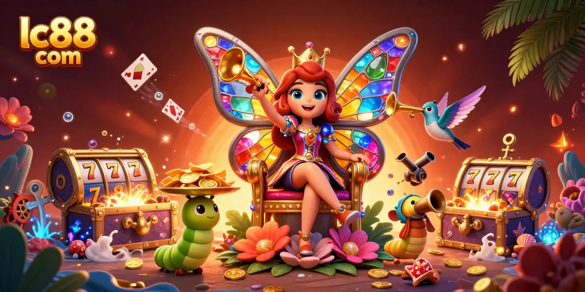 Experience the excitement of casino action at lc88 com with vibrant 3D illustrations and colorful gaming elements.