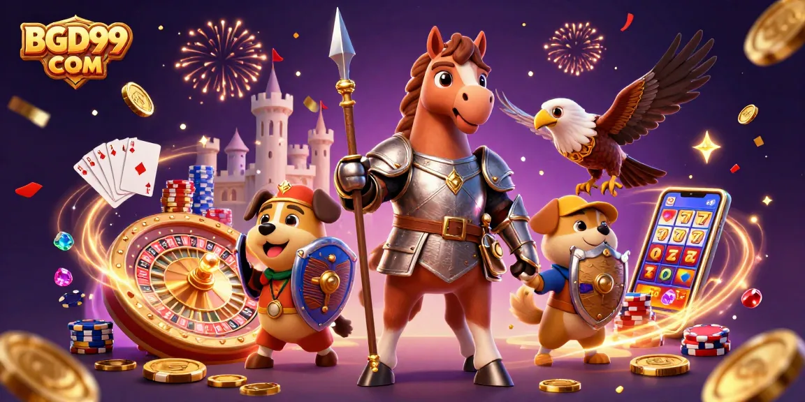 Experience the excitement of BGD99 COM with an adventure-filled casino scene featuring knights and gaming elements.